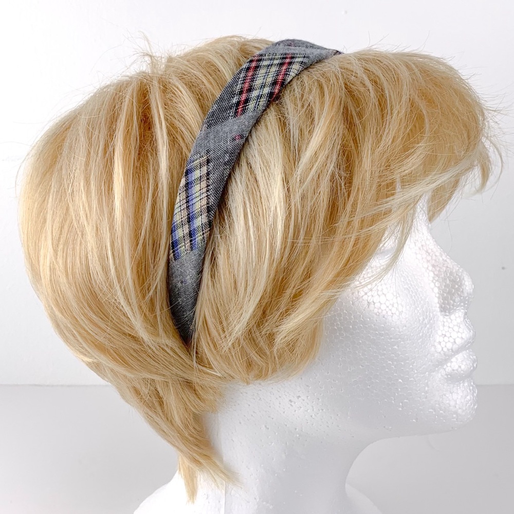 Plaid headband navy & white women’s 2009 Target hair band in mixed plaid print